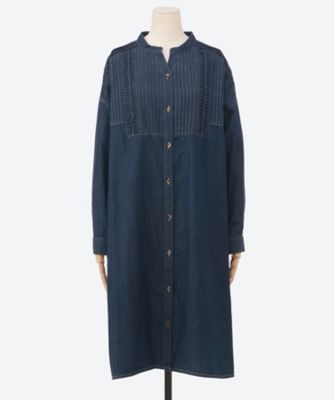 デニムタック使いロングブラウス