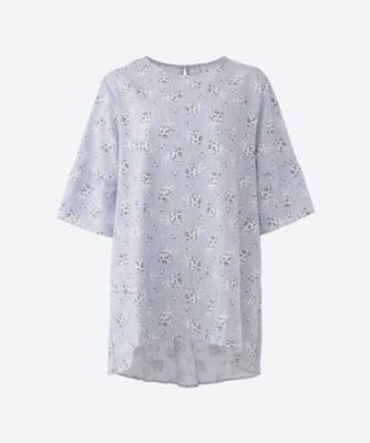 ＜QUINTY (Women/大きいサイズ)＞★フロッキーフラワープリントストライプブラウス