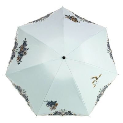 【プレゼント付】花鳥オーガンジーカットワーク刺繍ミニ折りたたみ日傘