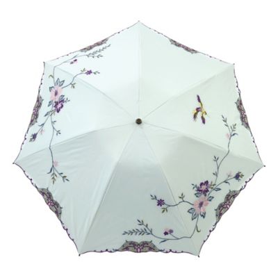【プレゼント付】花鳥刺繍ミニ折りたたみ日傘
