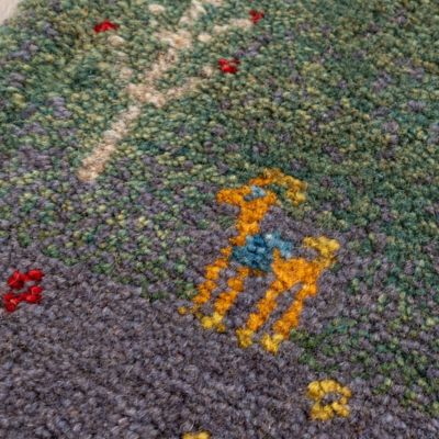 ★ペルシャ手織りギャッベ　チェアサイズ　２２