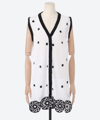 【SALE】三越伊勢丹オンラインストア ピマコットンベスト ホワイト トップス【三越伊勢丹/公式】