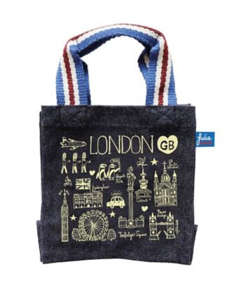 ＜Julia GASH＞★ショッピングバッグ小　ＬＯＮＤＯＮ　デニムストライプハンドル