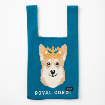 jubilee/ジュビリー ★ニットトートバッグ・英国ロイヤルコーギー（ＢＬＵＥ）