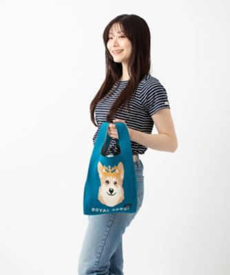 ☆ニットトートバッグ・英国ロイヤルコーギー（BLUE） | jubilee