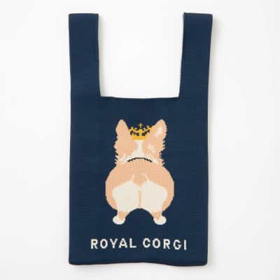 ☆ニットトートバッグ・英国ロイヤルコーギー（NAVY） | jubilee