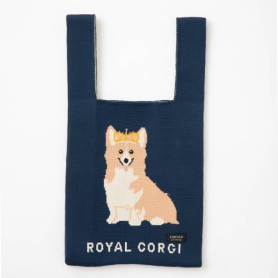 jubilee/ジュビリー ★ニットトートバッグ・英国ロイヤルコーギー（ＮＡＶＹ）