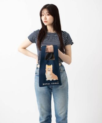 ☆ニットトートバッグ・英国ロイヤルコーギー（NAVY） | jubilee