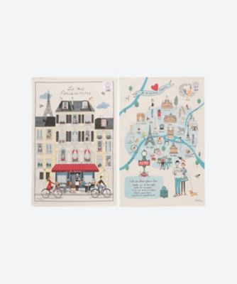 French Country/フレンチカントリー トルション「パリ観光地図 & ビストロ」2枚セット テーブルウェア【三越伊勢丹/公式】