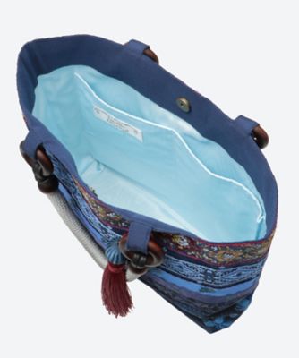 ☆【一点物】フランスリボンバッグ フランス製タッセル付き ネイビー