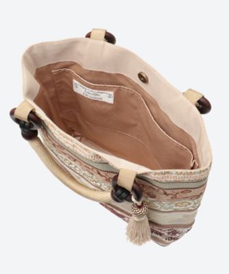 ☆【一点物】フランスリボンバッグ フランス製タッセル付き ベージュ