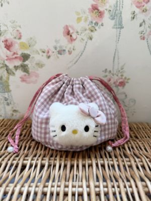 HELLO KITTY ぬいぐるみギンガムチェック巾着 | Mille