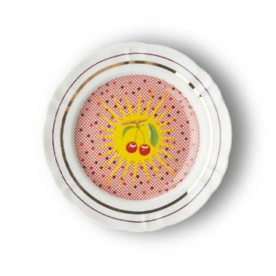 ＜BITOSSI HOME / ビトッシ ホーム＞★ゴールドリムデザートプレート　Ｃｈｅｒｒｙ