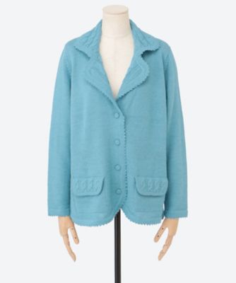  ALPACA ロイヤルアルパカ ニットジャケット Lサイズ 水色 アルパカニットジャケット | ROYAL ALPACA/ロイヤル アルパカ