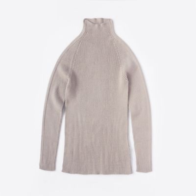 NADELL/ナデル やわらかオーガニックコットン リブ編みニットタートル ライトブラウン ルームウェア【三越伊勢丹/公式】