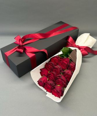 ＜第一園芸＞バラの花束　１２本（ＢＯＸ入り）