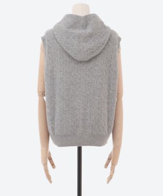 PLATINE 【新品】カシミア100%ニット フード付 ☆フード付きカシミヤ100％ベスト | PLATINUM mei-mei (Women