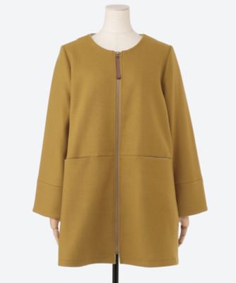 【SALE】noa-ge(Women/大きいサイズ)/ノアジェ ウール調フエルト配色コート(クローバー) イエローケイ1 コート・ジャケット【三越伊勢丹/公式】