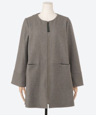 【SALE】noa-ge(Women/大きいサイズ)/ノアジェ ウール調フエルト配色コート(クローバー) グレー コート・ジャケット【三越伊勢丹/公式】