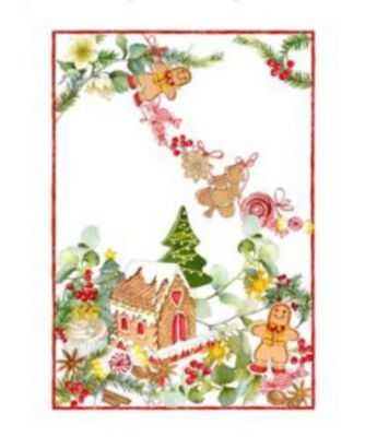 ＜Tessitura Toscana Telerie＞★クリスマスリネンキッチンクロス〈マルツァペペ〉カセッタ