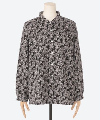 【SALE】INDIGO(Women/大きいサイズ)/インディゴ プリントブラウス(クローバー) クロ トップス【三越伊勢丹/公式】