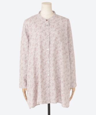 【SALE】INDIGO(Women/大きいサイズ)/インディゴ プリントチュニックブラウス(クローバー) ライトグレー トップス【三越伊勢丹/公式】