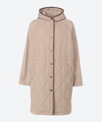 ＜noa-ge(Women/大きいサイズ)＞ウール調フェルト×キルトコート