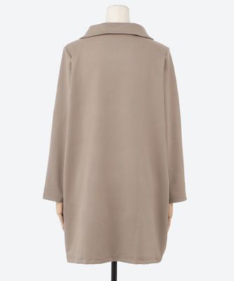 ☆ロールカラーコクーンチュニックドレス（クローバー