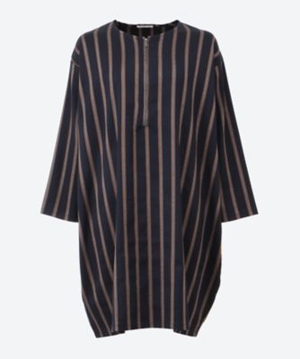 ＜Tasharuby(Women/大きいサイズ)＞★綾多色ストライプコクーンチュニックドレス（クローバー）