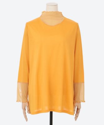 【SALE】QUINTY (Women/大きいサイズ)/クインティ パワーネット使いカットソー(クローバー) イエロー トップス【三越伊勢丹/公式】