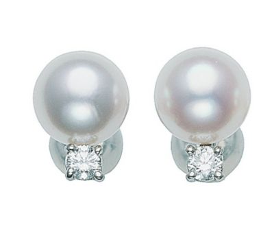 ★Ｐｔアコヤパール・ダイヤモンドピアス