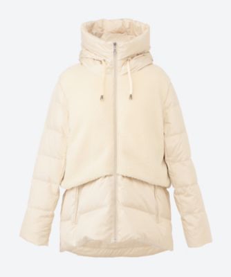 ＜noa-ge＞ボア使いタフタダウンコート