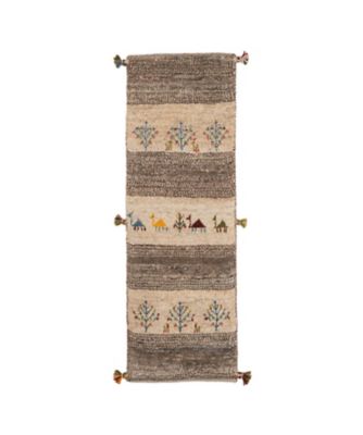 【SALE】三越伊勢丹オンラインストア ペルシャ手織りギャッベ ロングマットSサイズ 5（1）G1557 ラグ【三越伊勢丹/公式】