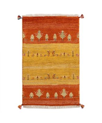 【SALE】三越伊勢丹オンラインストア ペルシャ手織りリーズバフトギャッベ 玄関マットMサイズ 7（2）G1130 ラグ【三越伊勢丹/公式】