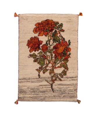 【SALE】三越伊勢丹オンラインストア ペルシャ手織りリーズバフトギャッベ 玄関マットMサイズ 7（3）G1661 ラグ【三越伊勢丹/公式】