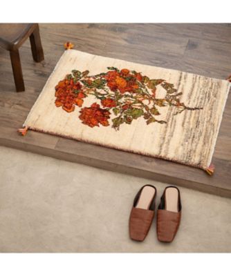 100cm 丸 ペルシャ手織りギャッベ カシュクリギャッベ リーズバフト