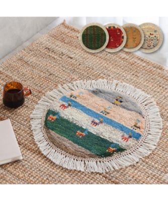 ★ペルシャ手織りギャッベ　丸形　１０