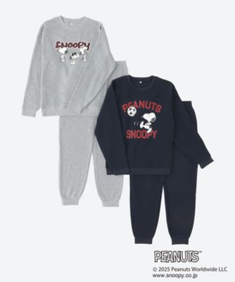 9505【年明け届】紳士スヌーピー裏起毛ルームウェア2点セット1
