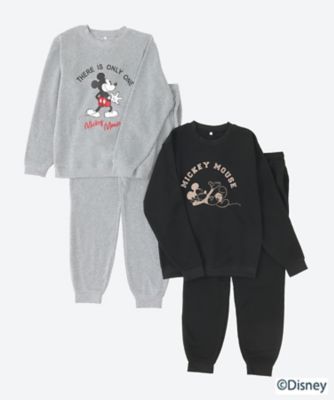 【SALE】三越伊勢丹オンラインストア 9508紳士ミッキーマウス裏起毛ルームウェア2点セット 杢グレー、チャコール、クロ、コン 【三越伊勢丹/公式】