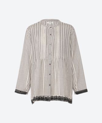 ＜MAMA FACTORY (Women)＞★幾何柄タックブラウス　ＴＩＢ―５５０３―ＦＩ