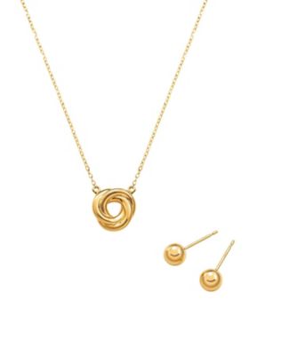 ９５１５【年明け届】Ｋ１８ＹＧネックレス・ピアスセット