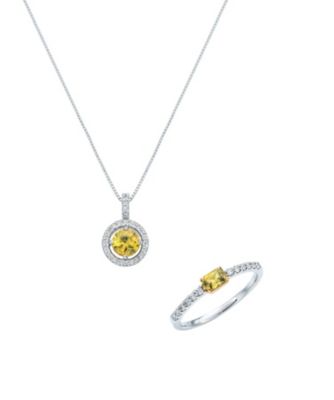 ９５３４【年明け届】Ｐｔスフェーン・ダイヤモンドペンダント・リングセット