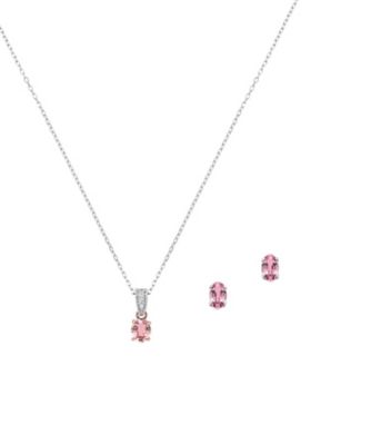 ９５３７【年明け届】Ｐｔパパラチャサファイア・ダイヤモンドペンダント・ピアスセット