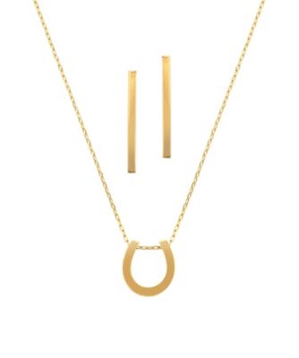 ９５４２【年明け届】Ｋ１８ＹＧペンダント・ピアスセット