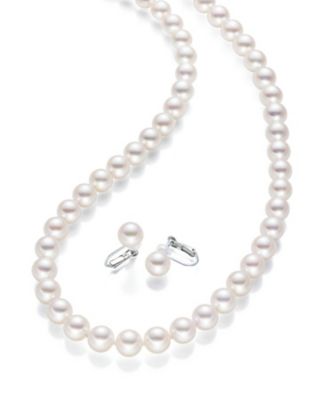 ９５５０【年明け届】アコヤパールネックレス・イヤリングセット