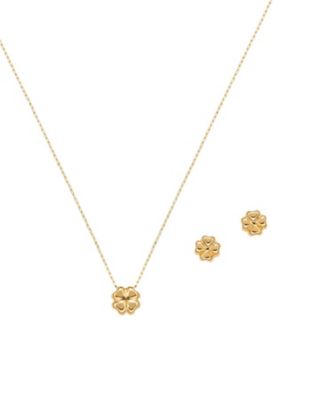 ９５５８【年明け届】Ｋ１８ＹＧペンダント・ピアスセット