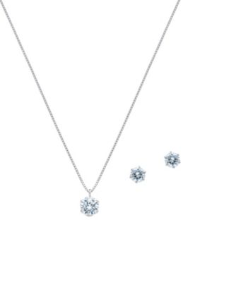 ９５５９【年明け届】Ｐｔダイヤモンドペンダント・ピアスセット