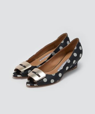 BETA アネッリフィッビアウェッジソールパンプス 4．0cm