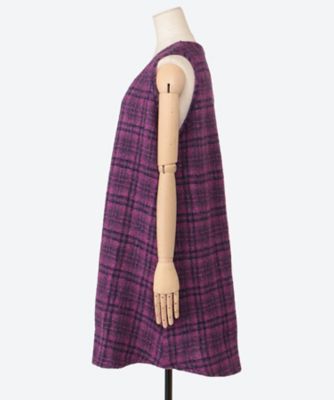 ☆チェック柄ループヤーンチュニックドレス | Tasharuby(Women/大きい