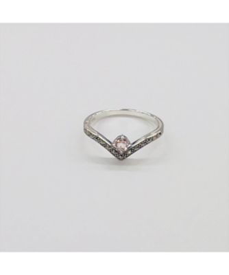 ＜esse＞★スターリングシルバー　モルガナイト・マーカサイト　　Ｖシェイプリング